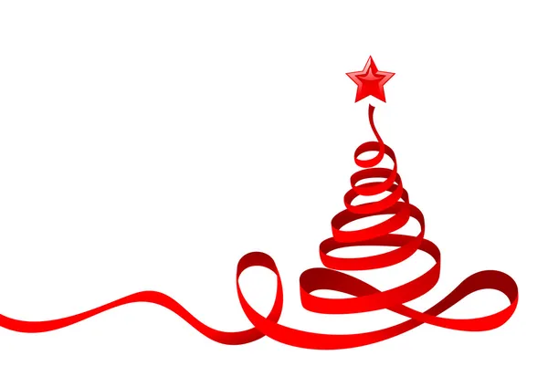 Ribbon Christmas Tree — Stock Vector