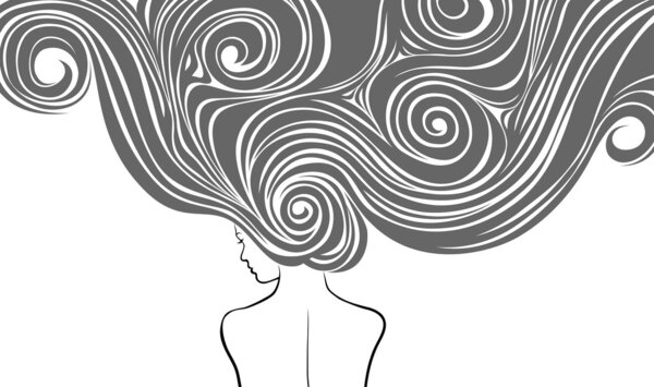 Девушка с длинными волосами
