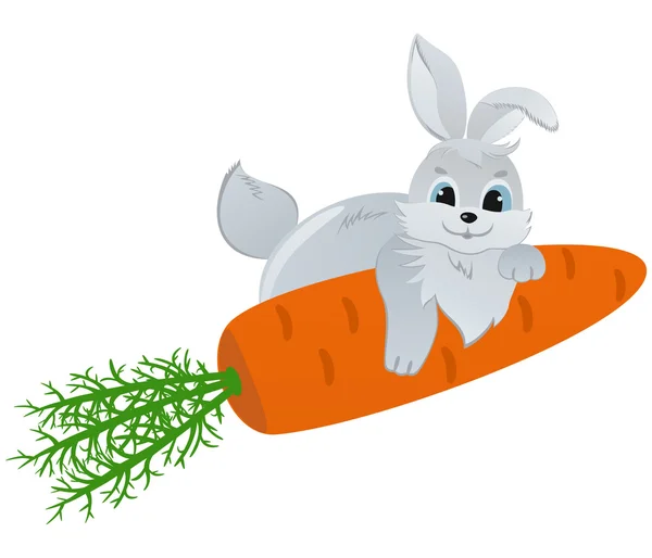 Rabbit with Carrot — Stock Vector