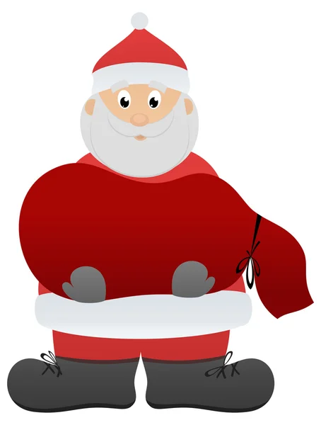Weihnachtsmann mit Sack voller Geschenke — Stockvektor