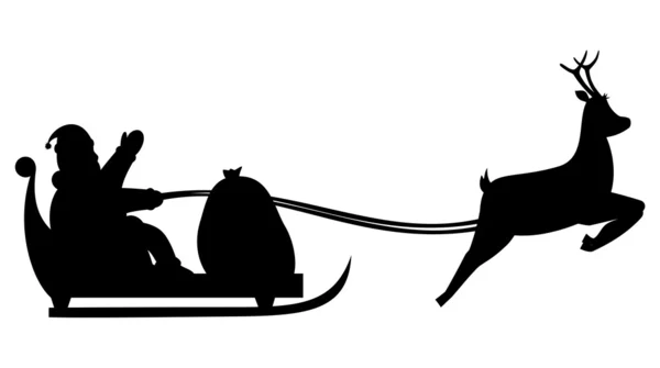 Santa conduire dans un traîneau — Image vectorielle