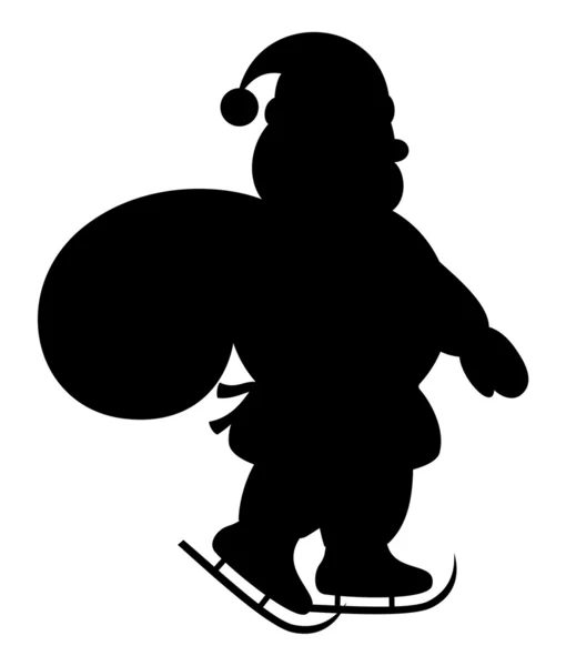 圣诞老人滑板 — 图库矢量图片