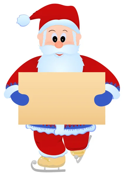 Santa with blank sheet — Stock Vector