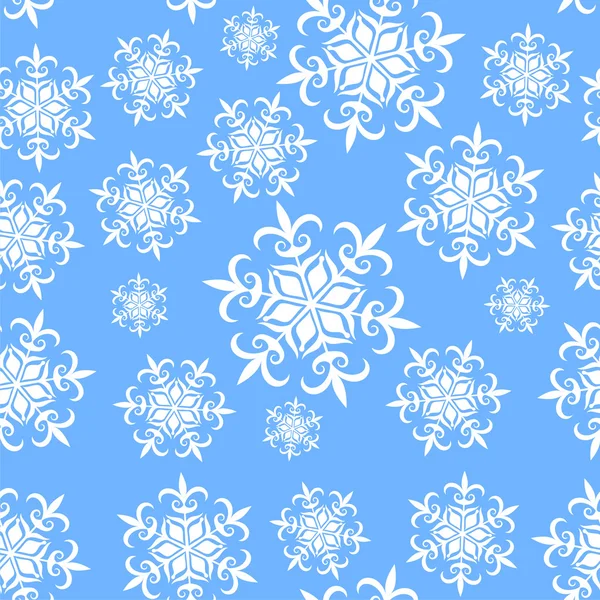 雪の結晶とシームレスな背景 — ストックベクタ