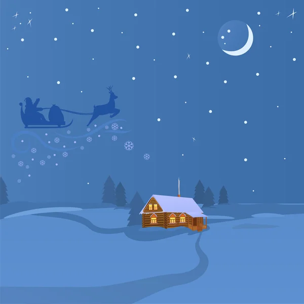 Christmas magic night — Stock Vector