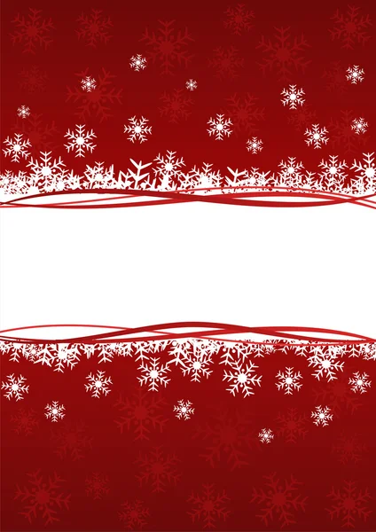 赤の背景に雪の結晶 — ストックベクタ