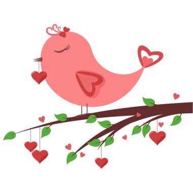 Bird in love clipart