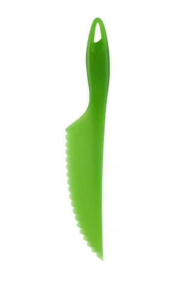 Zielony plastikowy nóż — Zdjęcie stockowe