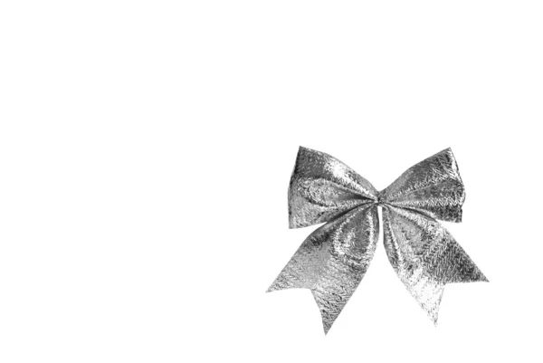 銀のクリスマスの弓 — ストック写真