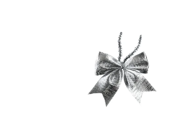 銀のクリスマスの弓 — ストック写真