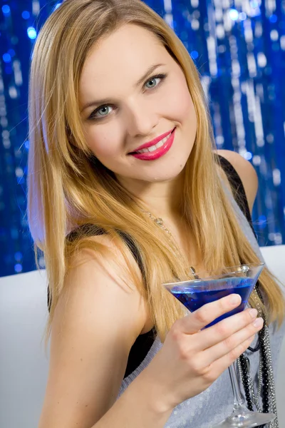 Sexy woman with cocktail — Stock Photo, Image