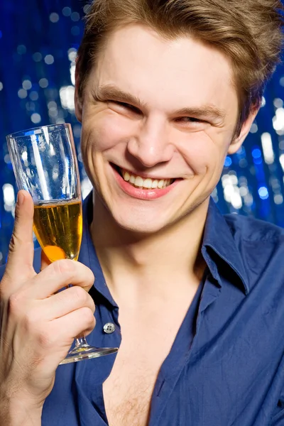 Homem com champanhe — Fotografia de Stock