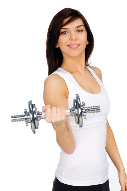 Woman doing fitness exerise clipart