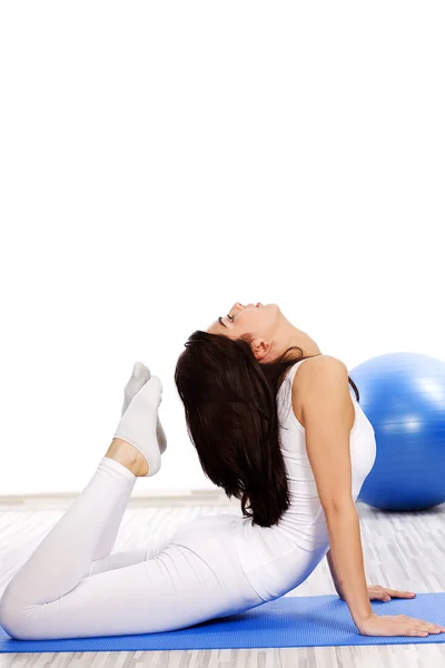 Woman Doing Stretching Exercise — Stock Photo, Image