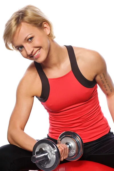 Kvinna som tränar kondition — Stockfoto