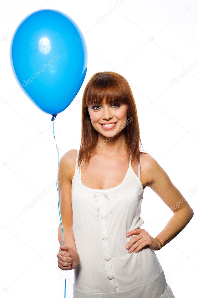 Happy woman with balloon