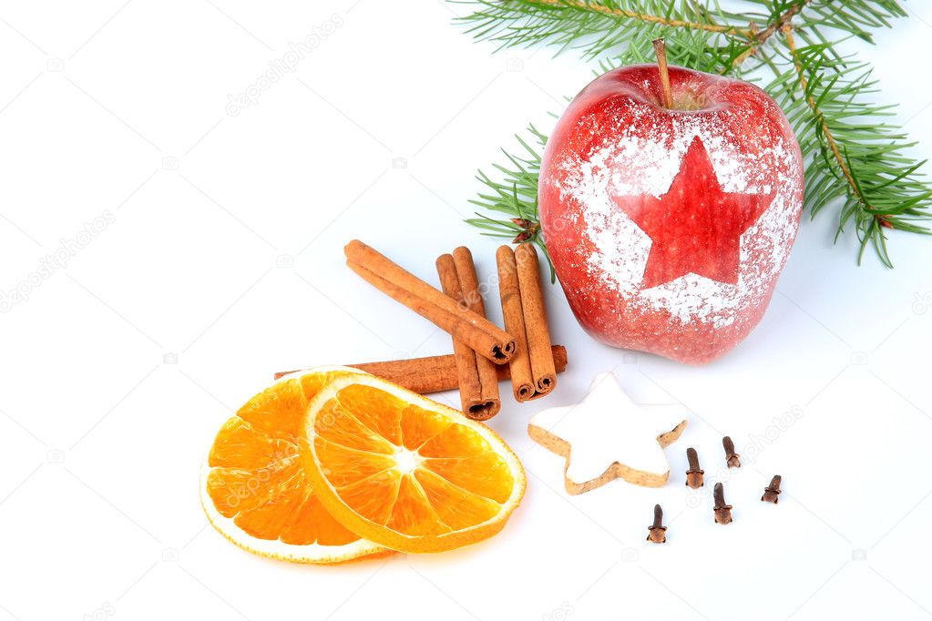 Christmas fruits and spices