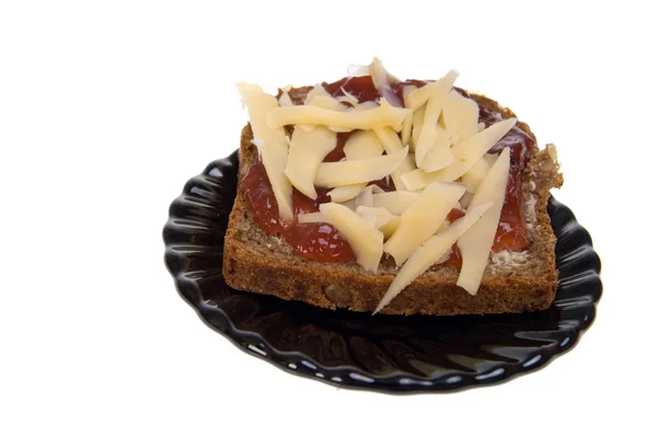 Jam a sýr na kousek chleba — Stock fotografie