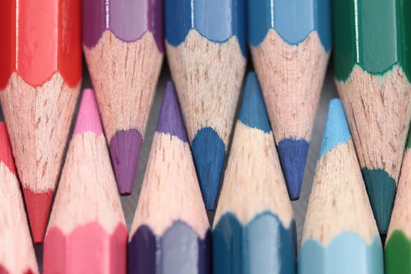 Pink purple and blue colorpencils — Stock Photo, Image