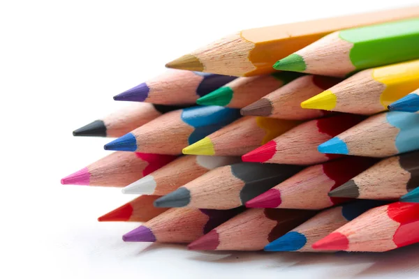 Стек нових кольорових олівців — стокове фото