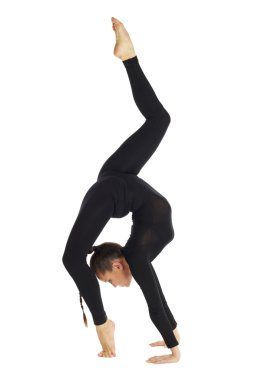 Gymnastic posing on white clipart