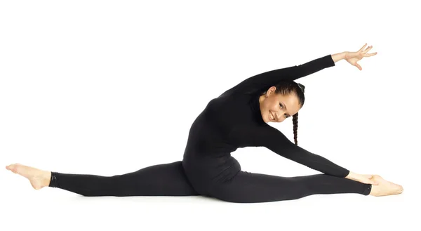 Gymnastické pózuje na bílém pozadí — Stock fotografie