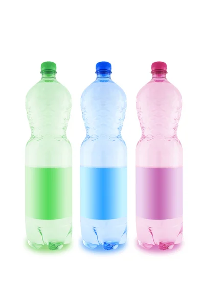 Tre bottiglie d'acqua . — Foto Stock
