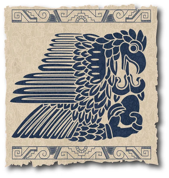 Der Vektor Mayan Und Inca Tribal Auf Altem Papier Eps — Stockvektor