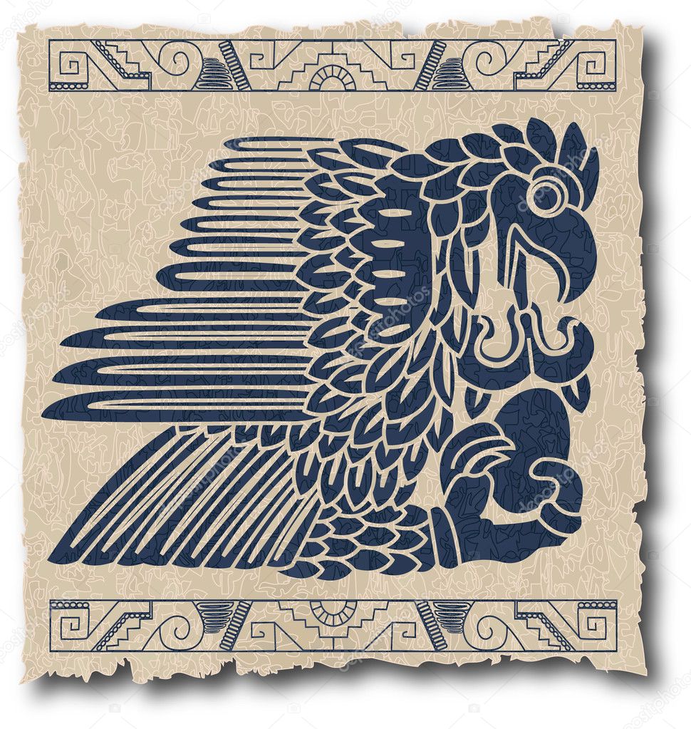 The vector mayan and inca tribal on old paper eps