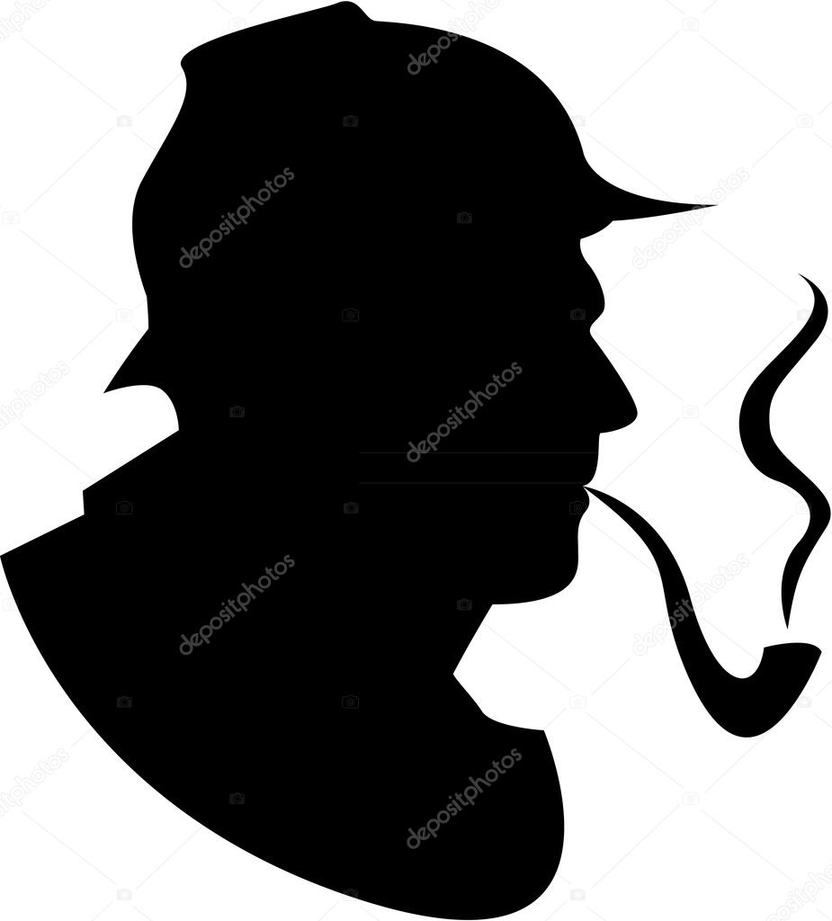 The vector silhouette pipe smoker (eps file)