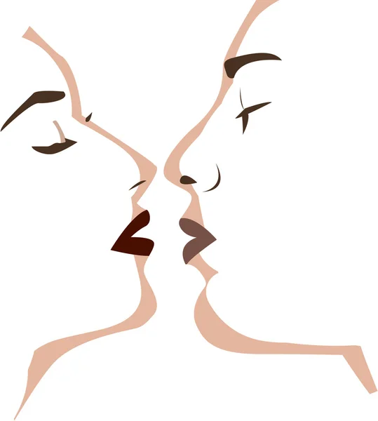 Wektor dwóch miłośników kissng — Wektor stockowy