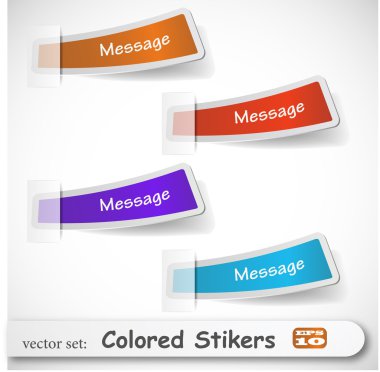The abstract colored sticker set clipart