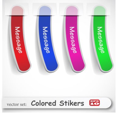 The abstract colored sticker set clipart