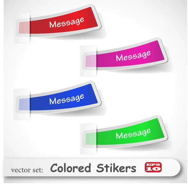 Abstrakt färgad klistermärke set — Stock vektor