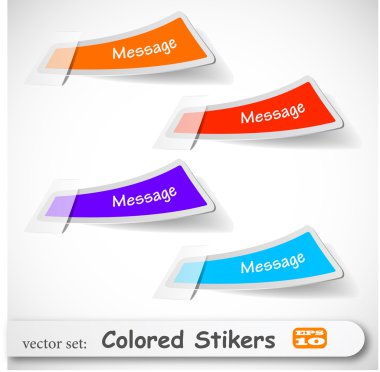 The abstract colored sticker set clipart