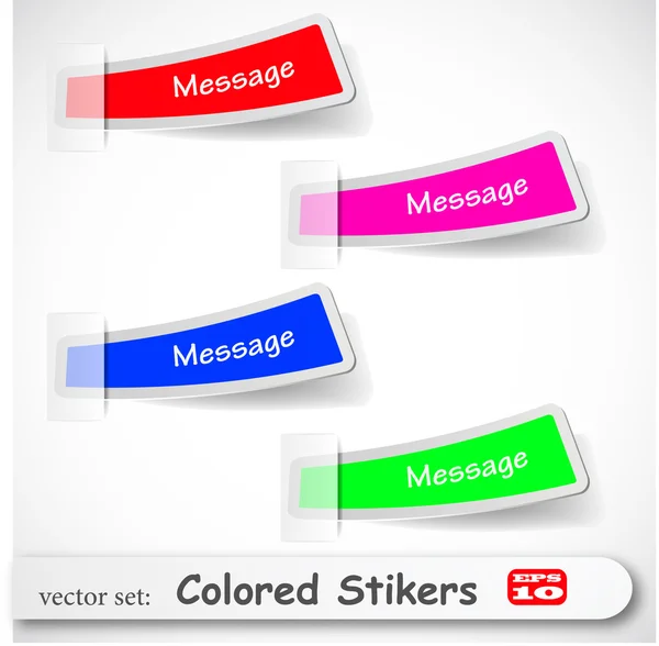 L'ensemble d'autocollants colorés abstraits — Image vectorielle
