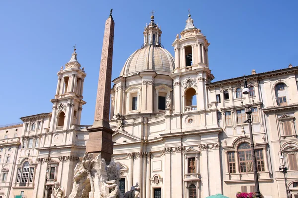 Sant 'Agnese em Agone, Piazza Navona em Roma — Fotografia de Stock