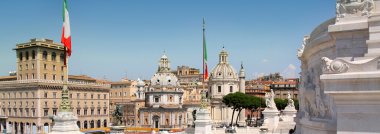 View of panorama Rome, Italy, skyline from Vittorio Emanuele, Piazza Venezia clipart