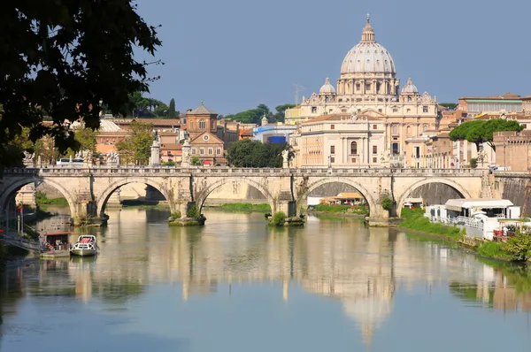 Переглянути Панорама Ватикану Від Понте Умберто Римі Італія — стокове фото