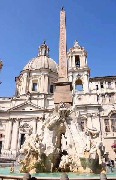 纳沃纳广场 Fontana Dei Fiumi Del 贝尔尼尼在罗马 意大利 — 图库照片