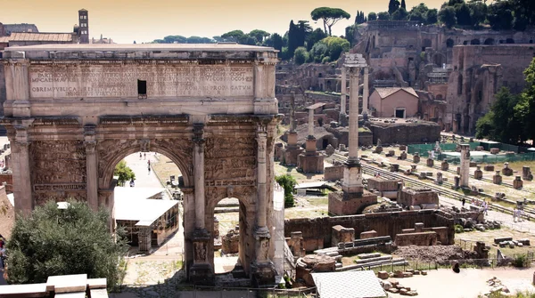Pejzaż Widok Rzymskiego Forum Rzym Włochy — Zdjęcie stockowe