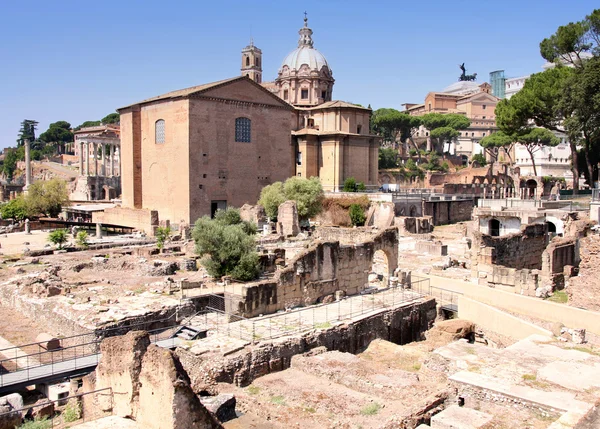 Landschaftsaufnahme Des Römischen Forums Rom Italien — Stockfoto