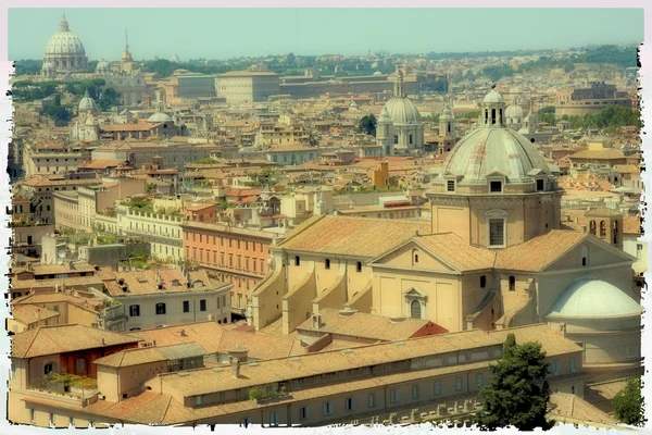 ヴィットーリオ エマヌエーレ ヴェネツィア広場からローマ イタリア スカイラインをパノラマ ビュー — ストック写真