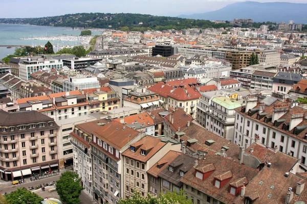 Panoramisch Uitzicht Van Genève Zwitserland Uit Kathedraal Saint Pierre — Stockfoto