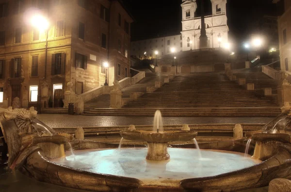 Gece Piazza di spagna, Roma, İtalya — Stok fotoğraf