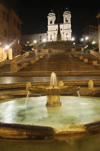 Piazza di Spagna di notte a Roma — Foto Stock