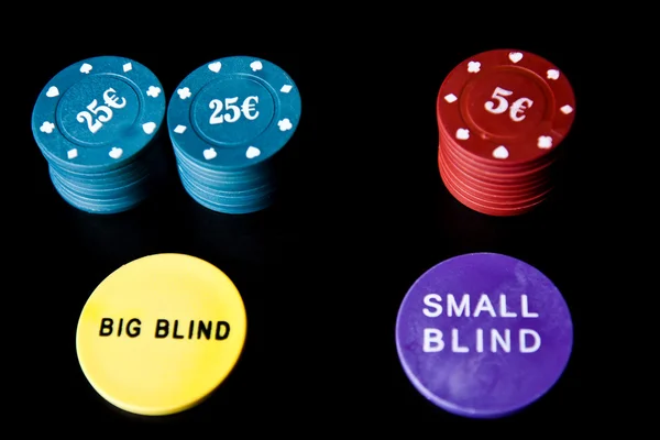 Big Small Blinds Poker Chips — Stock Photo, Image