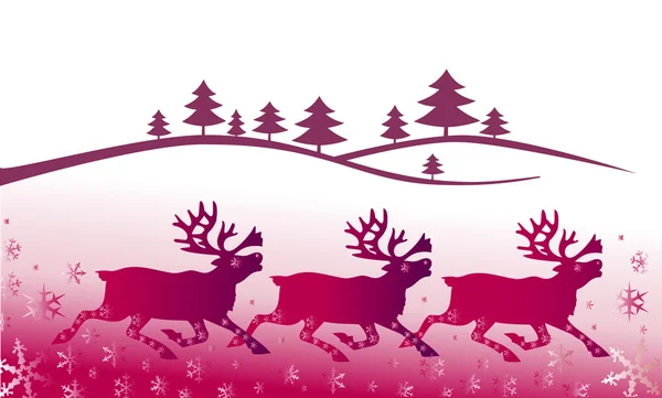 Weihnachten Hintergrund mit Hirschen — Stockvektor