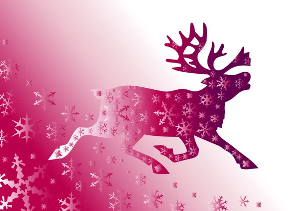 Vánoční pozadí s jelenem — Stockový vektor