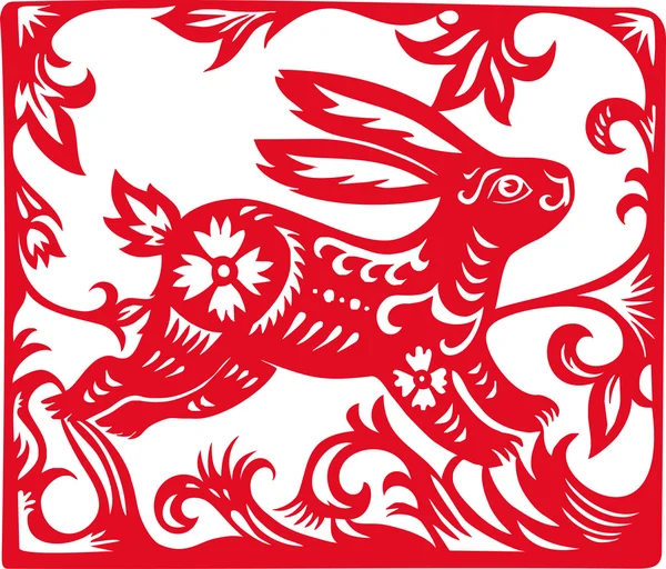 Κινεζικής Zodiac Κουνέλι Year Vector Εικονογράφηση — Διανυσματικό Αρχείο